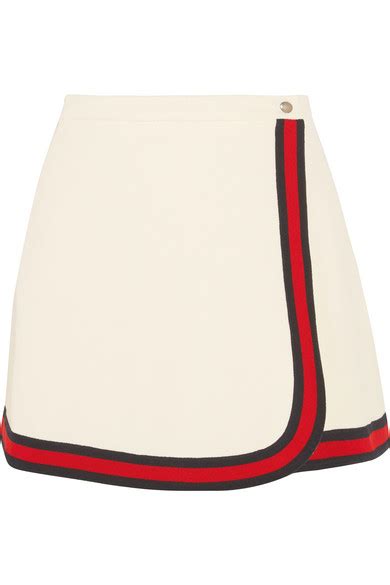 gucci stripe-trimmed twill mini skirt|gucci mini skirts.